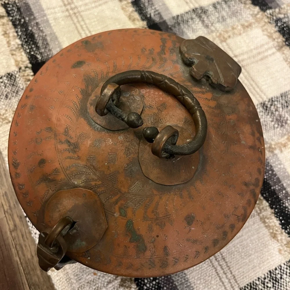 Antique Chapati Copper India Betel Box - Picture 4 of 17